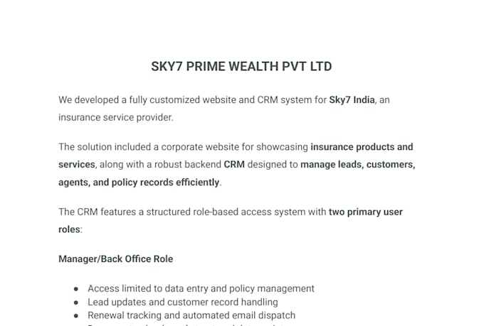 develop a custom CRM system in PHP and mysql for your business